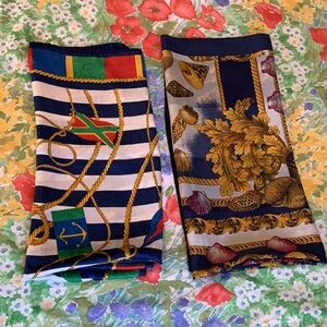 Set of Two Nautical Scarves AS IS